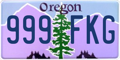 OR license plate 999FKG