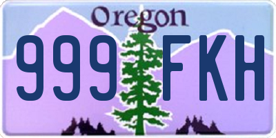 OR license plate 999FKH