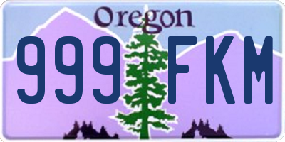OR license plate 999FKM