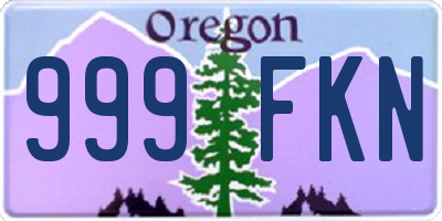 OR license plate 999FKN