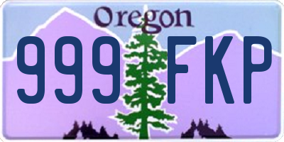 OR license plate 999FKP