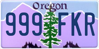 OR license plate 999FKR