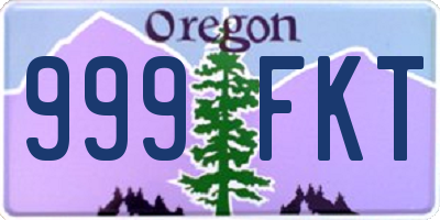 OR license plate 999FKT