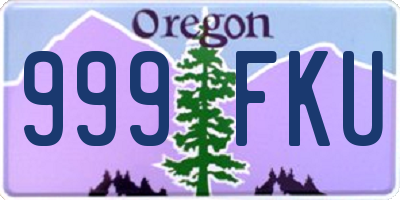 OR license plate 999FKU