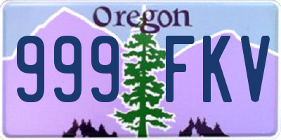 OR license plate 999FKV