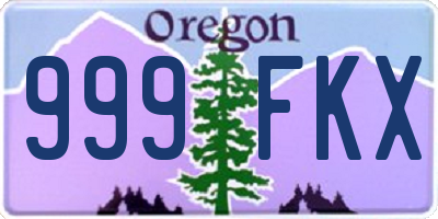 OR license plate 999FKX