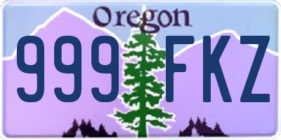 OR license plate 999FKZ