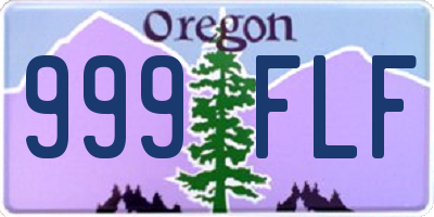 OR license plate 999FLF