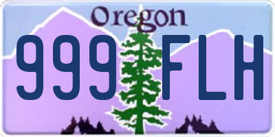 OR license plate 999FLH