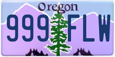 OR license plate 999FLW