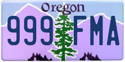 OR license plate 999FMA