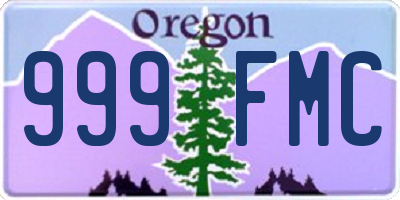 OR license plate 999FMC