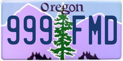 OR license plate 999FMD
