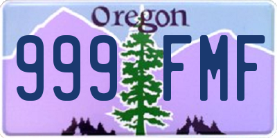 OR license plate 999FMF