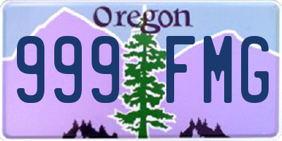 OR license plate 999FMG