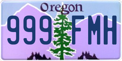 OR license plate 999FMH
