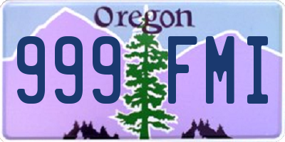 OR license plate 999FMI