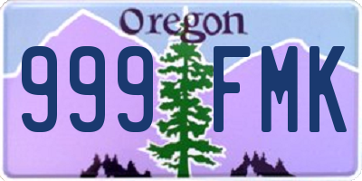 OR license plate 999FMK