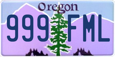 OR license plate 999FML