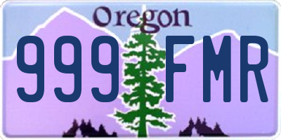 OR license plate 999FMR
