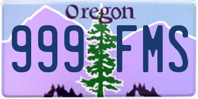 OR license plate 999FMS