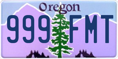OR license plate 999FMT