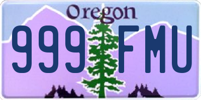 OR license plate 999FMU