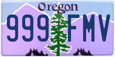 OR license plate 999FMV