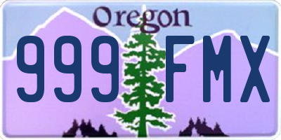 OR license plate 999FMX