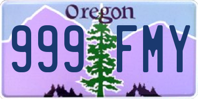 OR license plate 999FMY