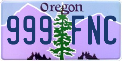 OR license plate 999FNC