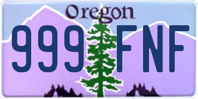 OR license plate 999FNF