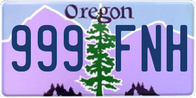 OR license plate 999FNH
