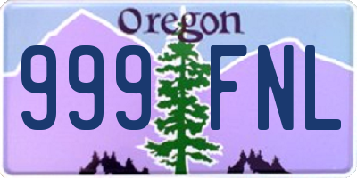 OR license plate 999FNL