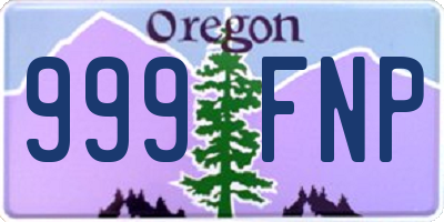 OR license plate 999FNP