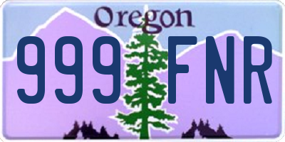 OR license plate 999FNR