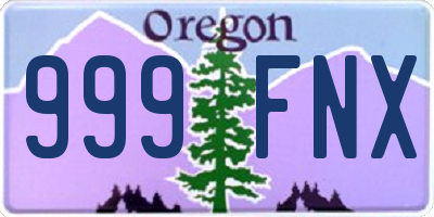 OR license plate 999FNX