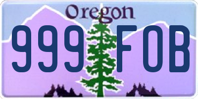 OR license plate 999FOB
