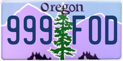 OR license plate 999FOD