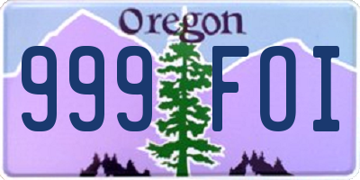 OR license plate 999FOI