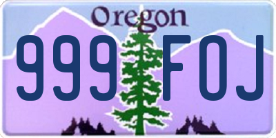 OR license plate 999FOJ
