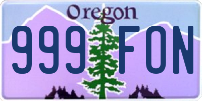 OR license plate 999FON