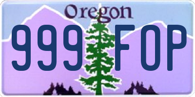 OR license plate 999FOP
