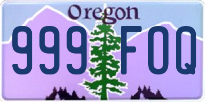 OR license plate 999FOQ