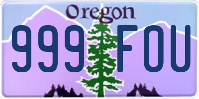 OR license plate 999FOU