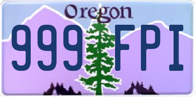 OR license plate 999FPI