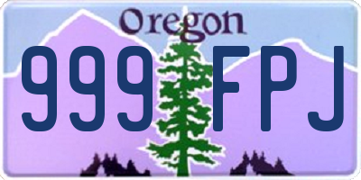 OR license plate 999FPJ