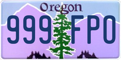 OR license plate 999FPO