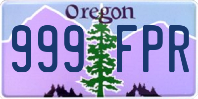 OR license plate 999FPR