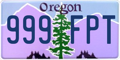 OR license plate 999FPT